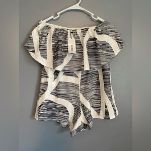 Sleeveless off the shoulder romper NWT!